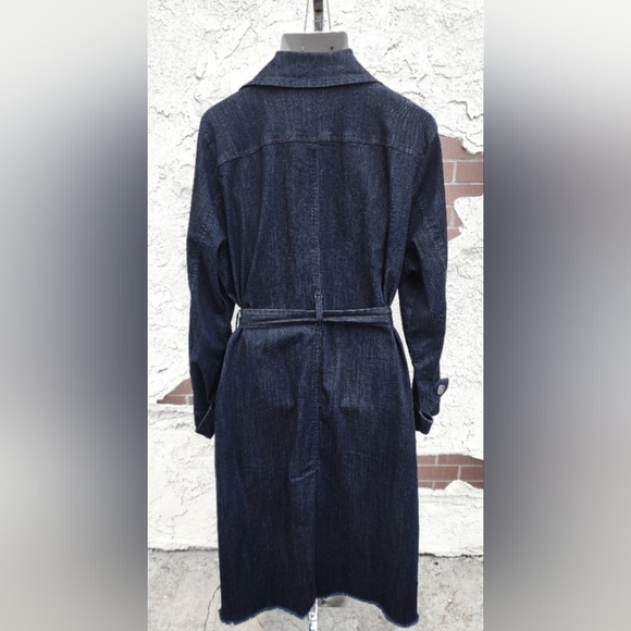 Size 22 Plus Size Denim Trench Coat - Picture 2 of 6